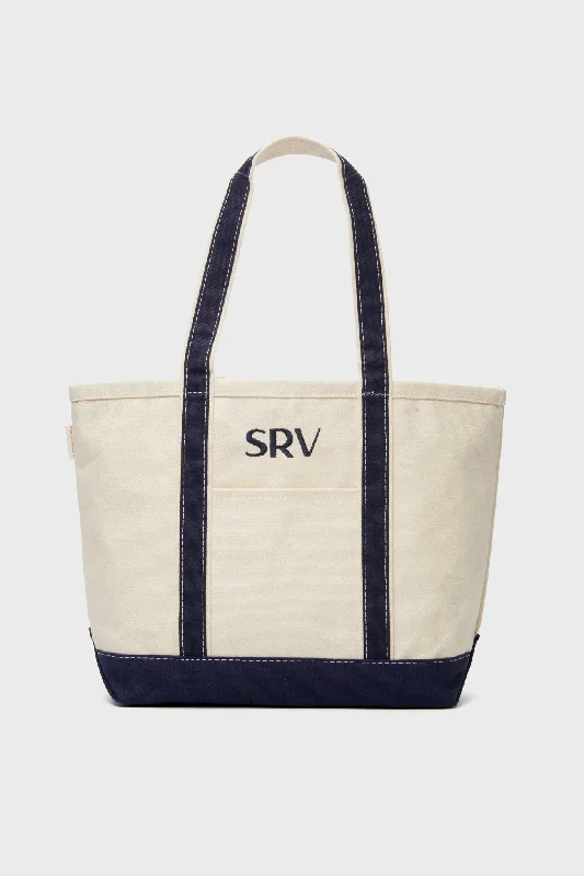 Navy Medium Canvas Tote Modern Handbags With Stylish Discounts