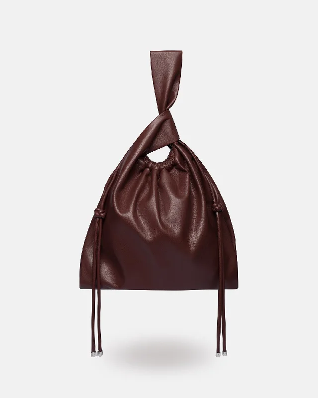 Jen Drawstring - Drawstring Okobor™ Alt-Leather Clutch Bag - Plum Chutney Fashion-Forward Bags At Exclusive Promotional Prices Jen Drawstring - Drawstring Okobor™ Alt-Leather Clutch Bag - Plum Chutney Fashion-Forward Bags At Exclusive Promotional Prices