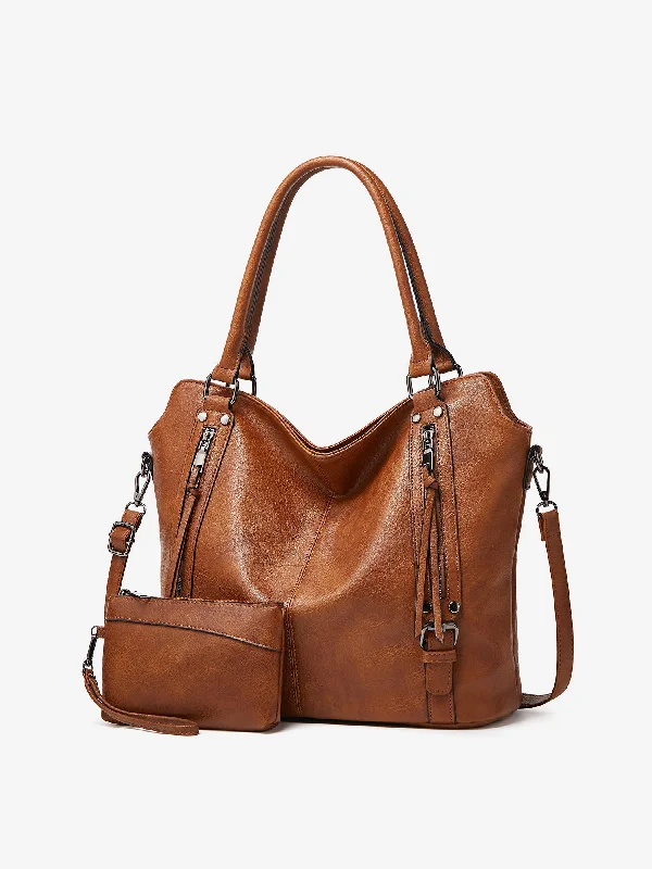 2 Pieces Faux Leather Crossbody Shoulder Tote Bag & Purse Set Stylish And Functional Bags Now At Reduced Rates 2 Pieces Faux Leather Crossbody Shoulder Tote Bag & Purse Set Stylish And Functional Bags Now At Reduced Rates