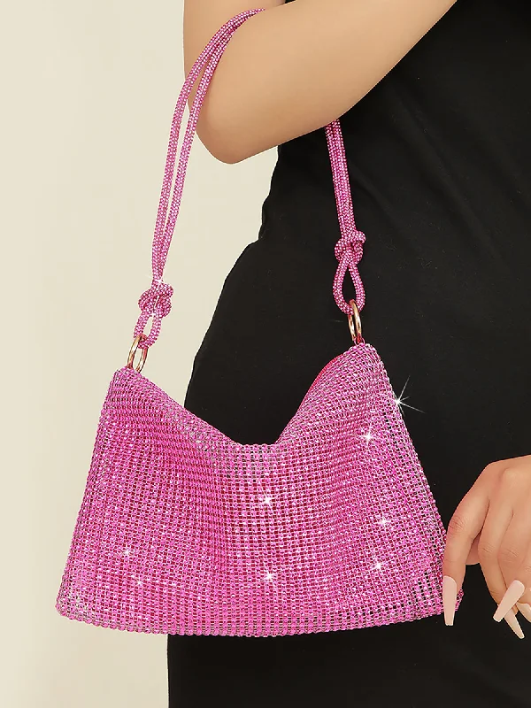 Rhinestone Knotted Armpit Diamond Encrusted Shoulder Bag Fashion-Forward Bags At Exclusive Promotional Prices Rhinestone Knotted Armpit Diamond Encrusted Shoulder Bag Fashion-Forward Bags At Exclusive Promotional Prices