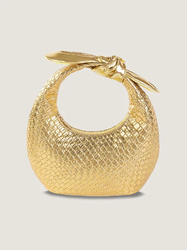 Faux Leather Crocodile Texture Twist Knot Clutch Bag Designer Bags At Lower Prices