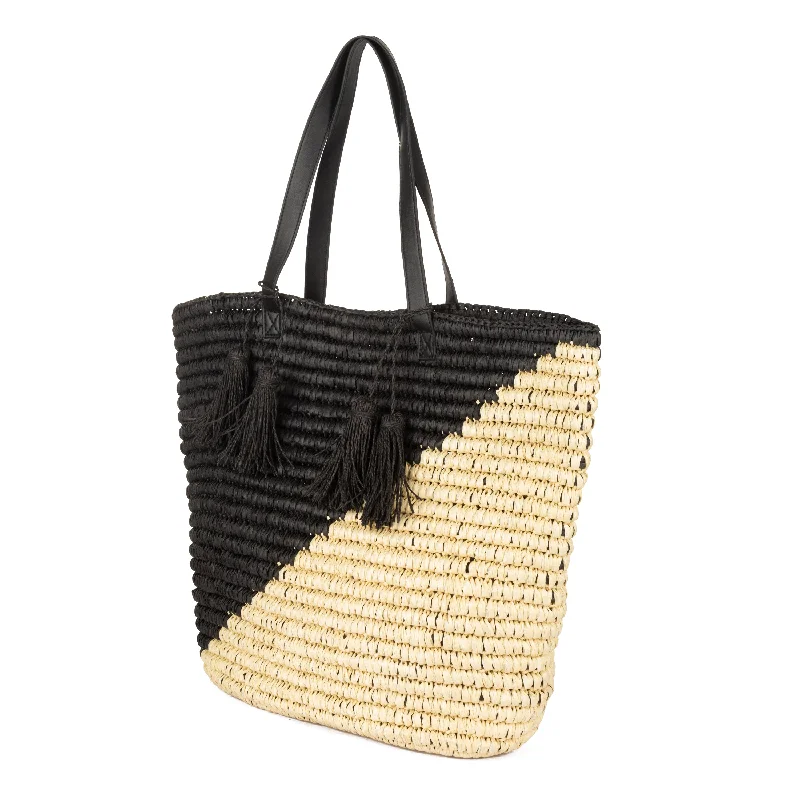 Paper Crochet Color Blocked Tote Flash Sale On Designer Bags