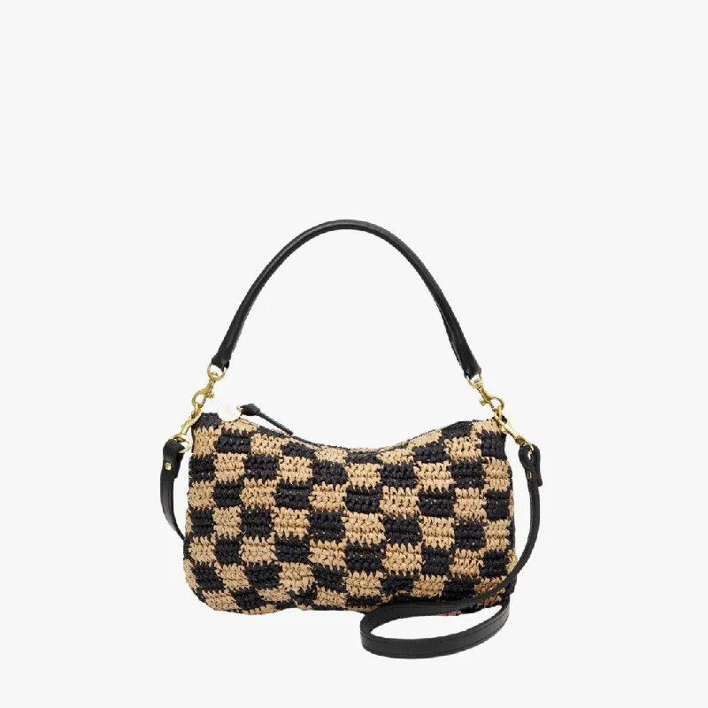 Petit Moyen Messenger (Black + Natural Checker Raffia) Luxury Totes, Affordable Prices Petit Moyen Messenger (Black + Natural Checker Raffia) Luxury Totes, Affordable Prices