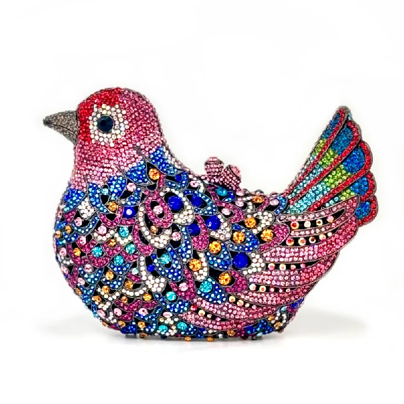 Pink Multi Bird Clutch Designer Bags At Exclusive Clearance Prices