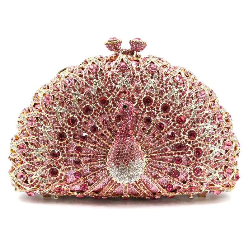 Pink Peacock Clutch Limited-Stock Handbag Sale For A Stylish Look