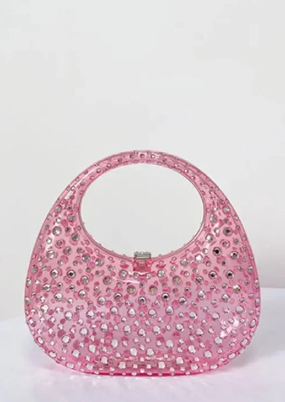 Pink Rhinestone Embellished Clutch High-End Handbags At Affordable Prices