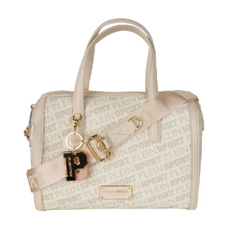 Plein Sport Chic White Eco-Leather Crossbody Bag Premium Bags, Special Prices