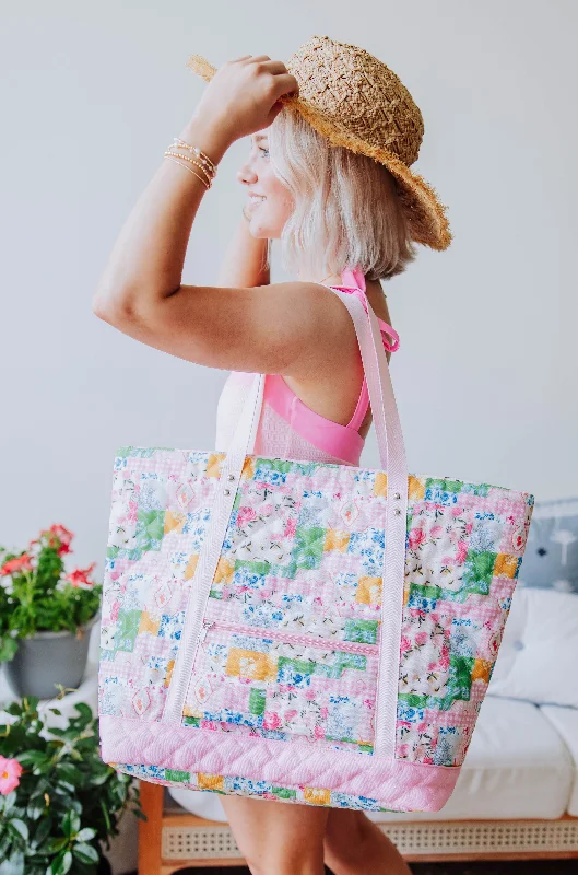 Quilted Tote - Quilted Flower Stylish Bags At Unbeatable Prices