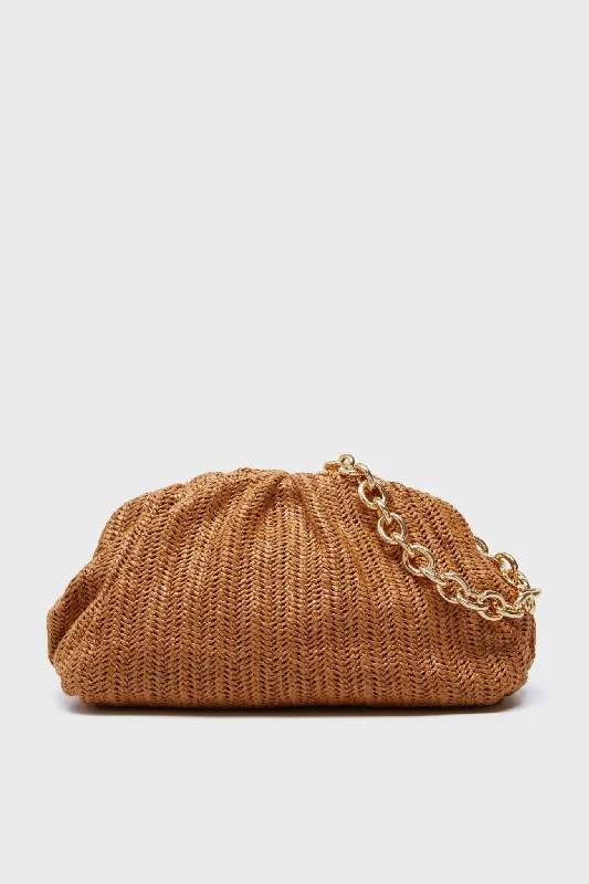 Dark Raffia Slouchy Clutch Chic Bags, Shop Now & Save