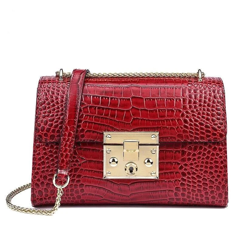 Red Genuine Leather Chain Shoulder Bag The Perfect Bag Sale Is Here