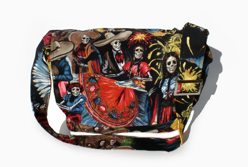 San Marcos  Day of The Dead  Messenger Bag #MB532 Timeless Handbags, Flash Sale