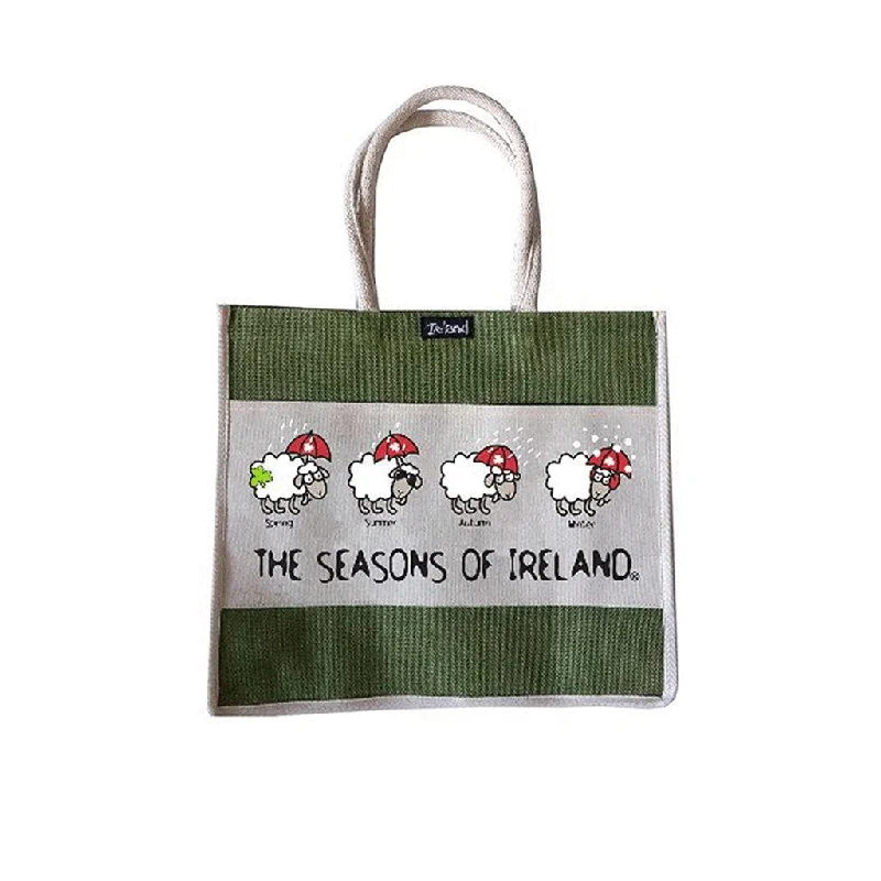 Season Of Ireland Jute Large Elegant Totes At Limited-Time Prices