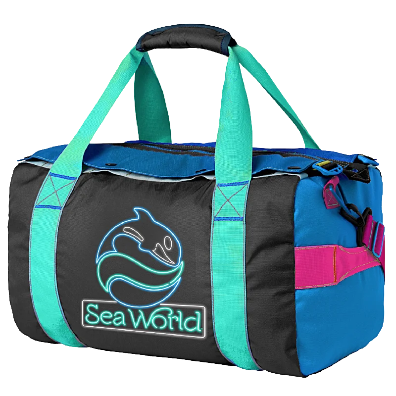 SeaWorld Neon Sign Multicolor Duffle Bag Limited-Stock Bag Clearance – Hurry