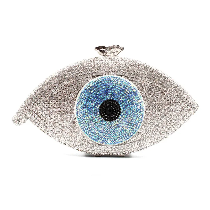 Silver Eye Clutch Timeless Handbags At Reduced Prices