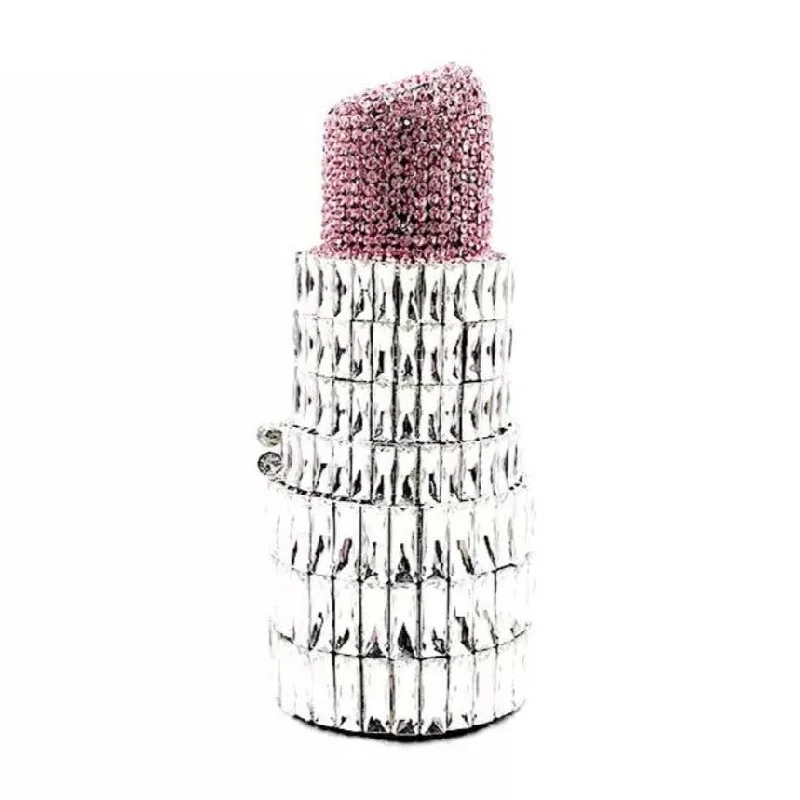 Silver Lipstick Clutch Luxury Totes At The Lowest Prices Of The Season