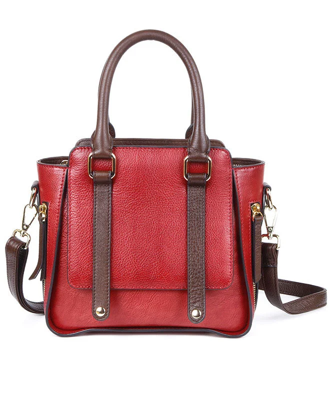Simple Red Casual Rub color Calf Leather Messenger Bag Statement Bags, Shop Today