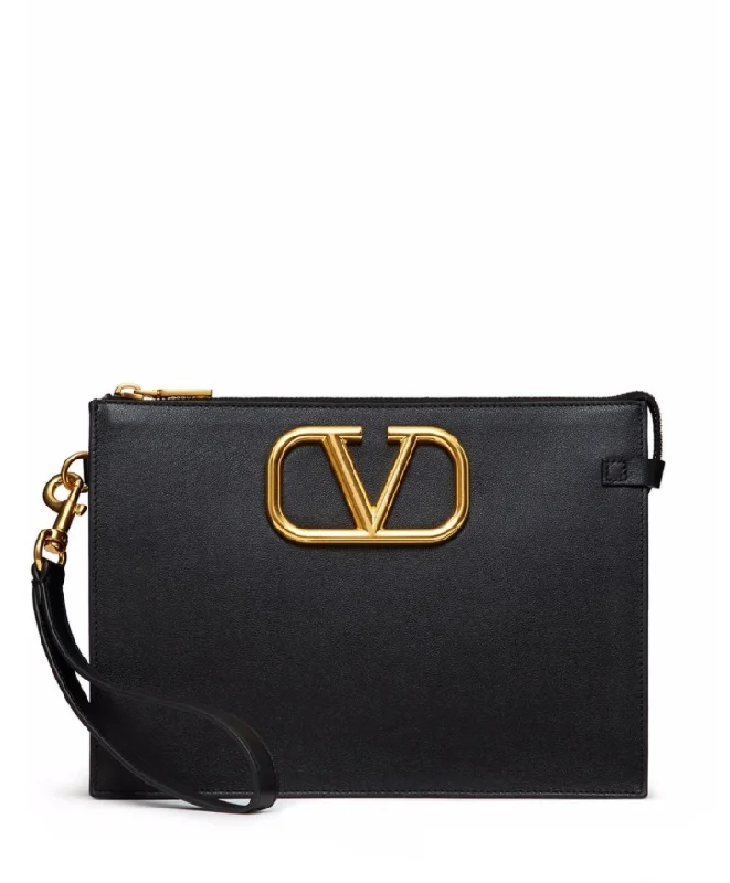Valentino Garavani maxi VLogo clutch Iconic Fashion Bags At Unbeatable Savings