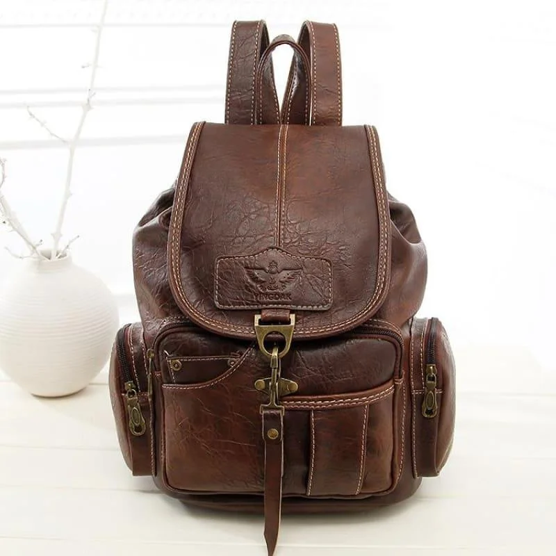 Vintage Drawstring Backpack Large  School Bag Modern Handbags With Stylish Discounts