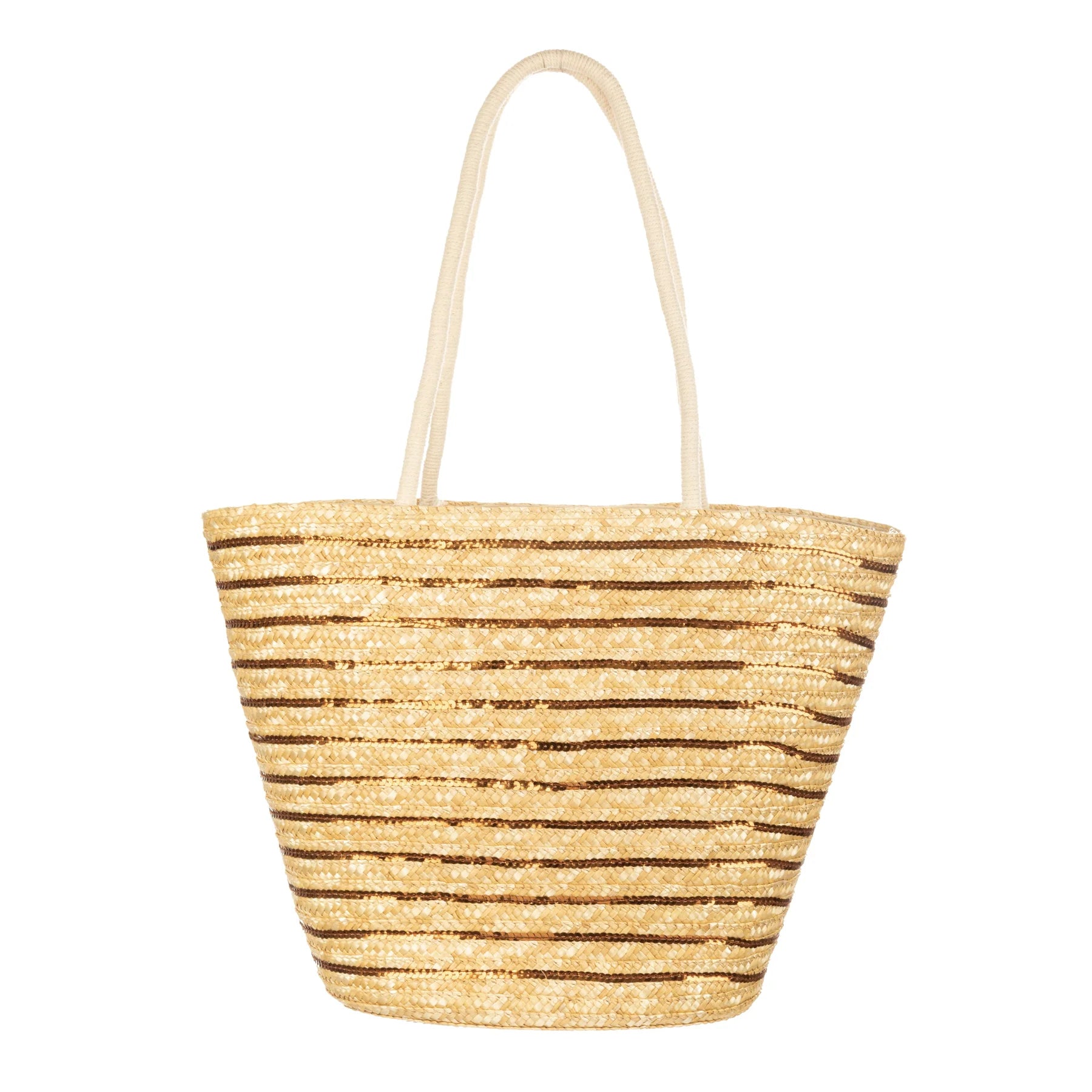 Wheat Straw and Gold Sequin Stripe Tote Timeless Bags, Flash Sale