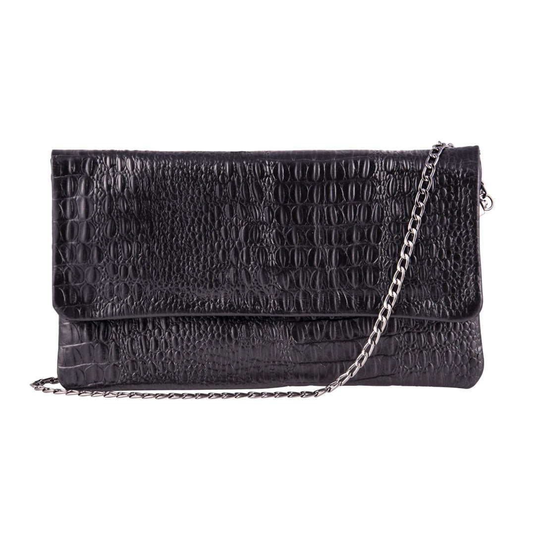 Women's Leather Patent Clutch Shoulder Bag Metal Chain Cross Body Trendy Totes, Shop & Save