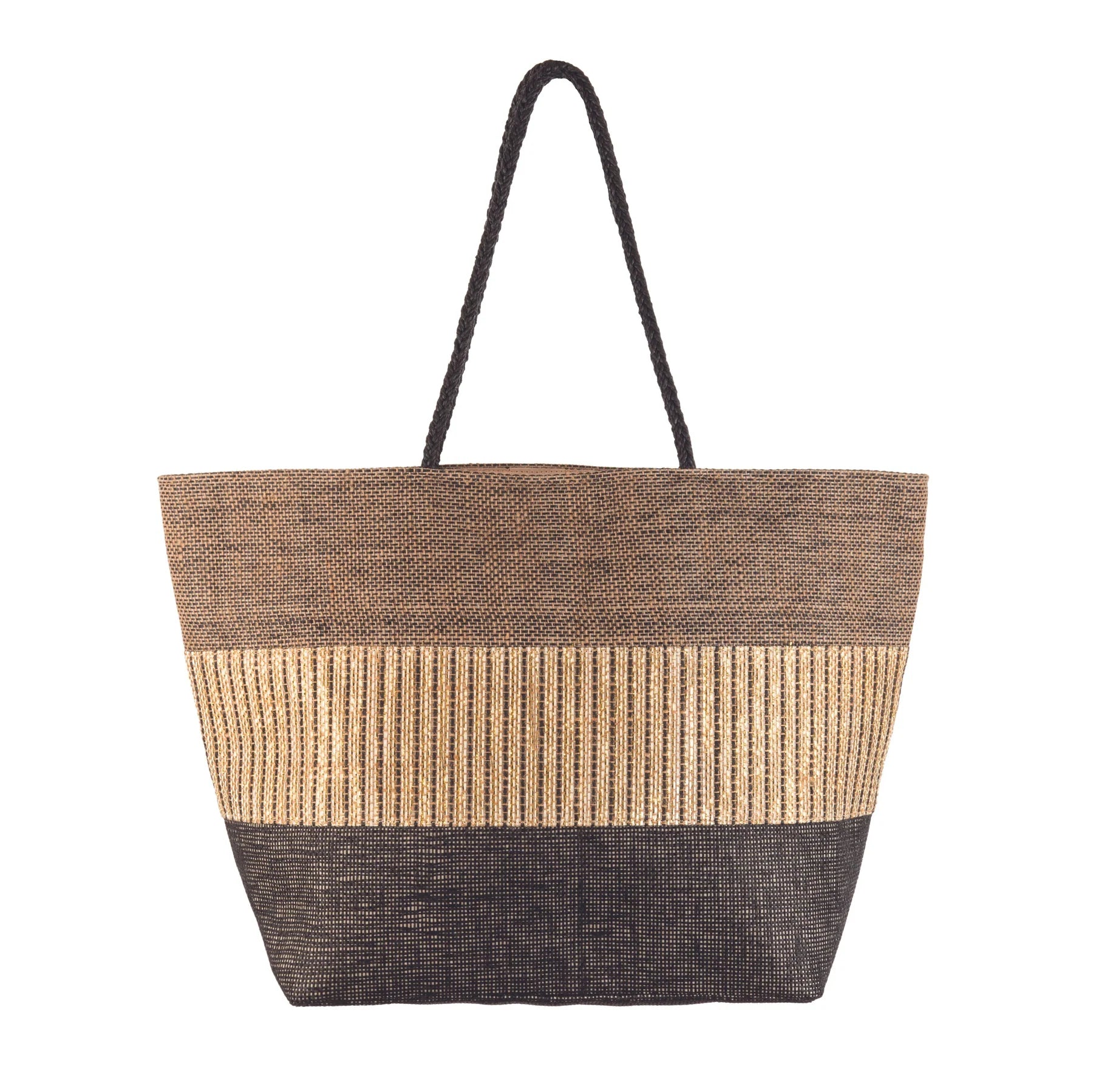 Woven Paper and Lurex Striped Tote Statement Bags, Shop Today