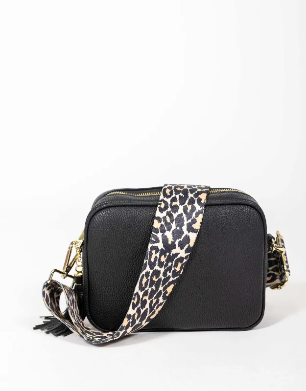 Zoe Crossbody Bag - Black & Tan Leopard Shop Stylish Bags At Unbeatable Prices