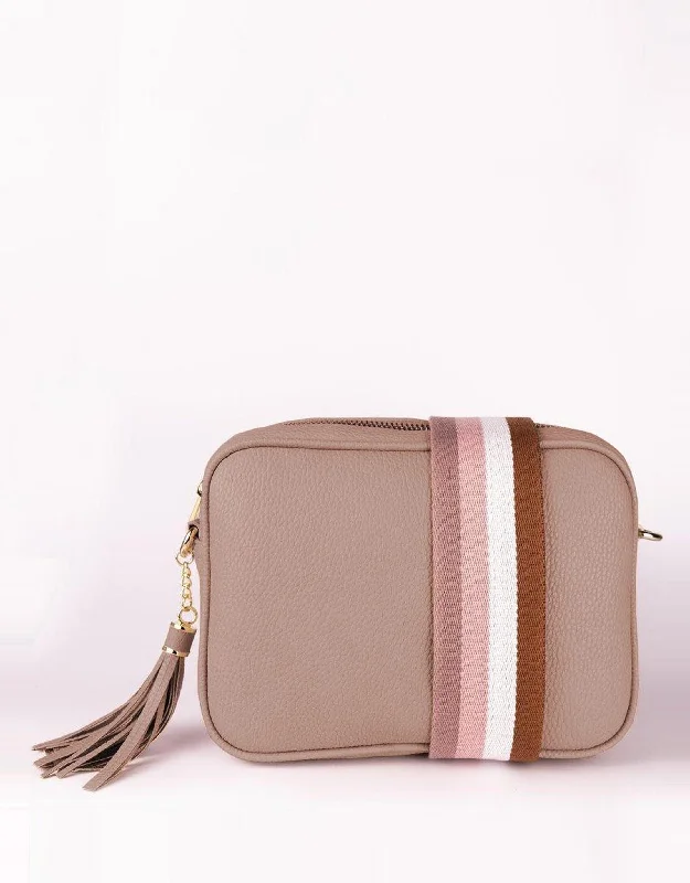 Zoe Crossbody Bag - Pink/Blush Stripe Trendy Handbags, Limited-Time Sale