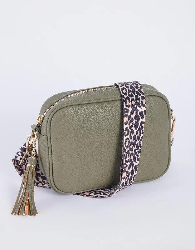 Zoe Crossbody Bag - Khaki/Tan Leopard Luxury Bags, Budget Prices