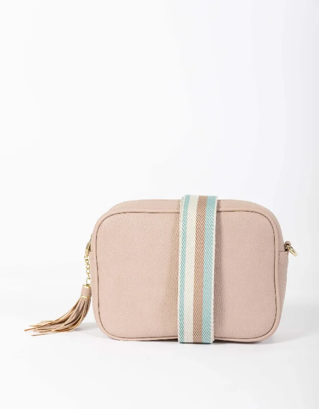 Zoe Crossbody Bag - Pink/Blue Stripe Designer Bags, Low Prices