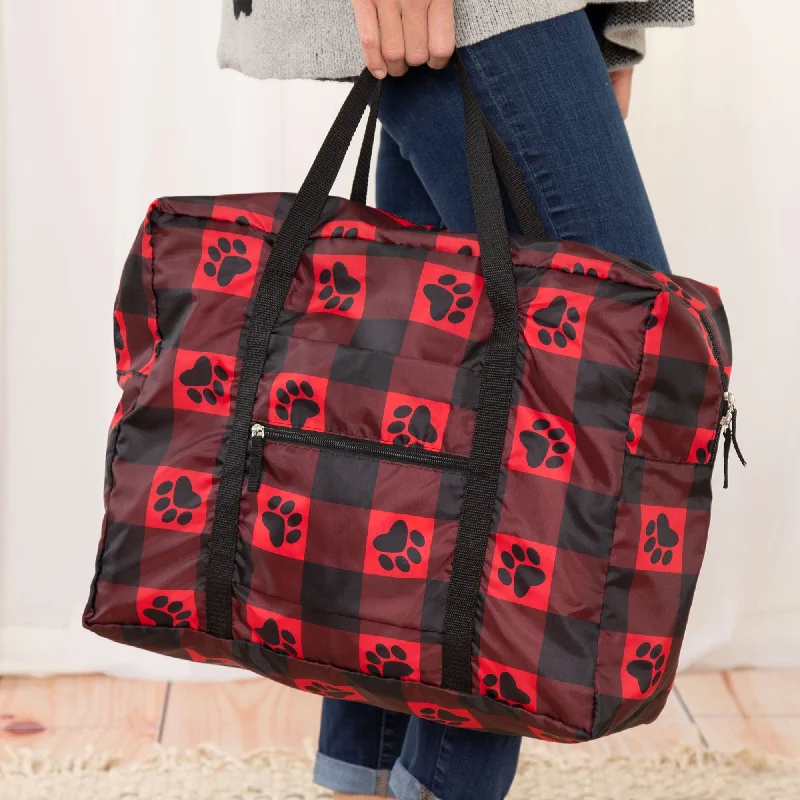 Paw Buffalo Check Large Packable Duffel Best Handbag Sale Of The Season