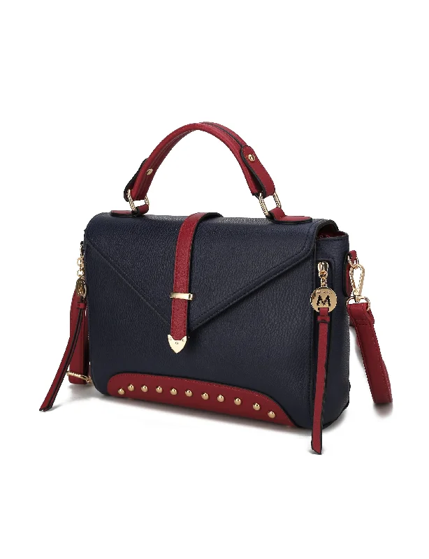 Angela vegan Color-Block Leather Women’s Satchel Bag Fashion-Forward Bags, Now On Sale Angela vegan Color-Block Leather Women’s Satchel Bag Fashion-Forward Bags, Now On Sale