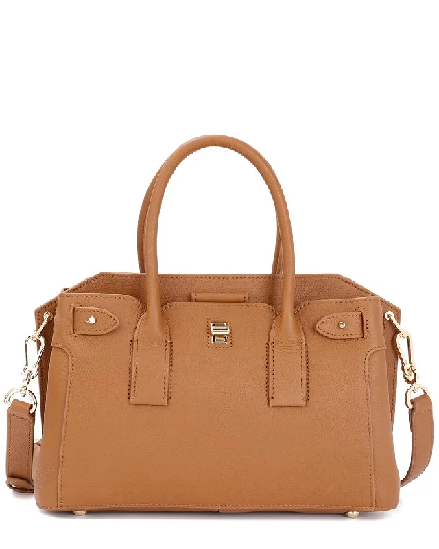 Tiffany & Fred Paris Grained Leather Satchel Everyday Elegance At Lower Prices