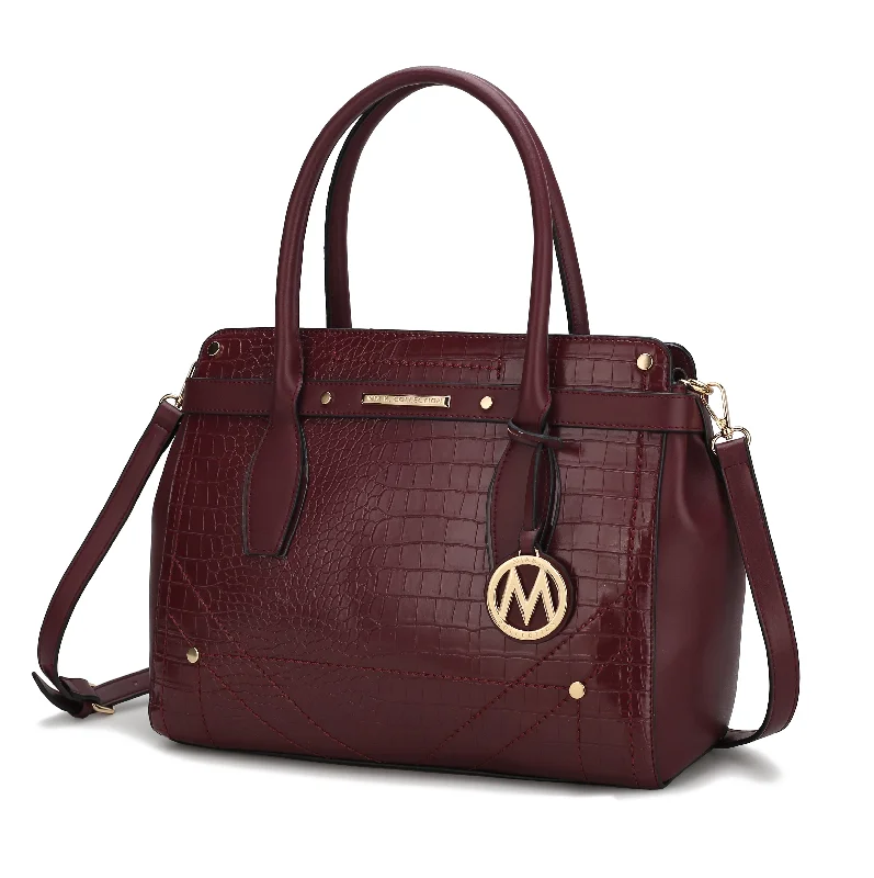 Catarina Vegan Crocodile Leather Satchel Handbag Classic Totes, Exclusive Deals