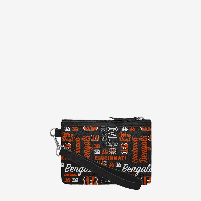 Cincinnati Bengals Spirited Style Printed Collection Repeat Logo Wristlet Stylish Totes With Special Discounts Cincinnati Bengals Spirited Style Printed Collection Repeat Logo Wristlet Stylish Totes With Special Discounts