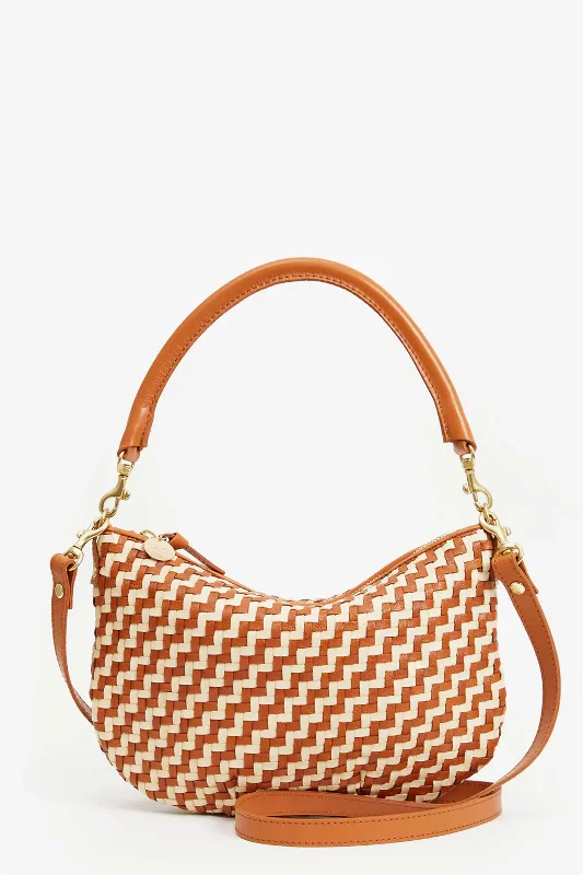 Clare V Petit Moyen Messenger Bag in Natural & Cream Zig Zag Seasonal Sale On Trendy Handbags Clare V Petit Moyen Messenger Bag in Natural & Cream Zig Zag Seasonal Sale On Trendy Handbags