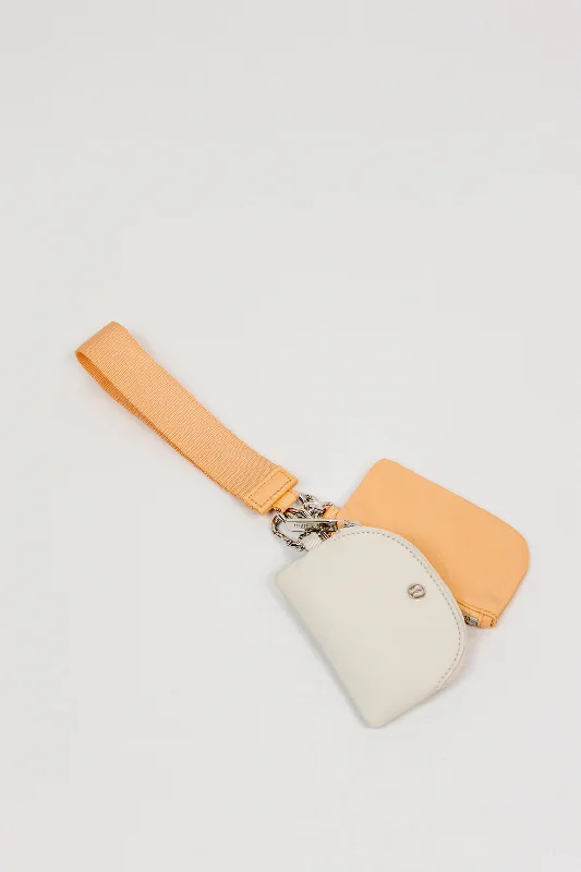 Dual Pouch Wristlet | Peach Bellini/White Opal Stylish Totes, Special Discounts
