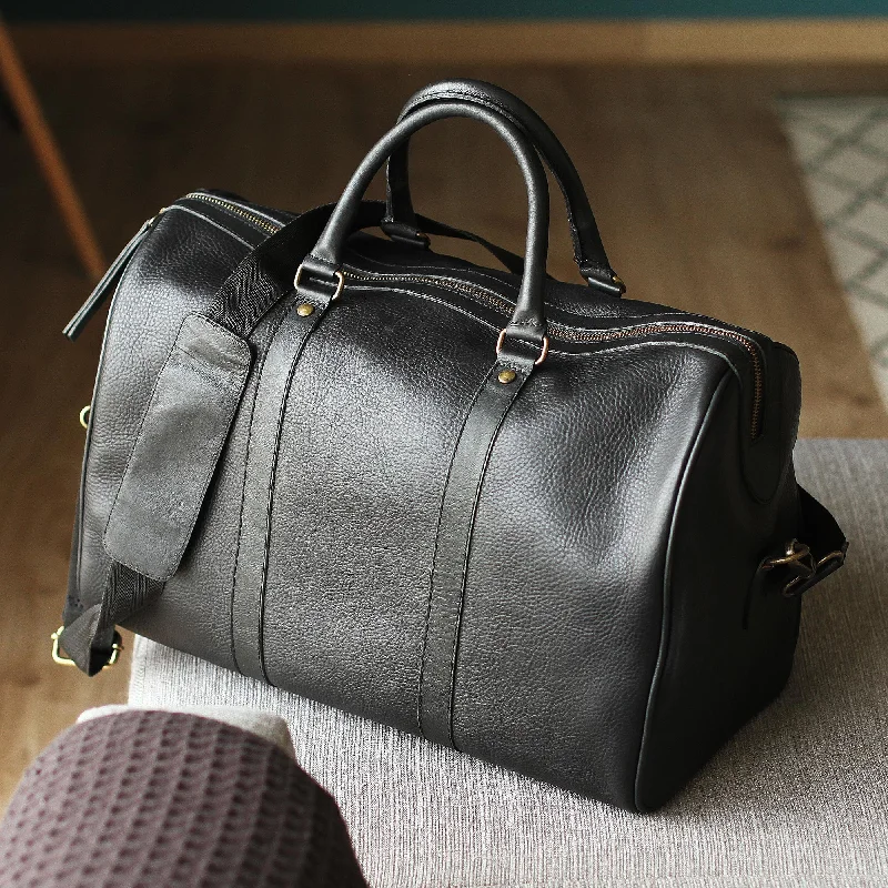 Ebony Traveler Handmade Leather Travel Bag in Ebony from Mexico Stylish Handbags With Exclusive Online Discounts Ebony Traveler Handmade Leather Travel Bag in Ebony from Mexico Stylish Handbags With Exclusive Online Discounts