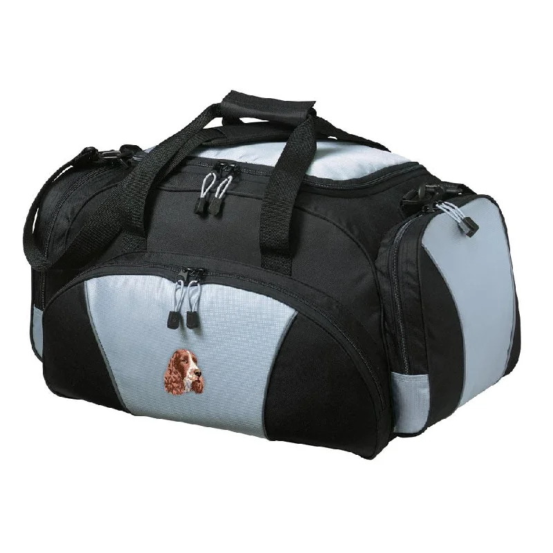 English Springer Spaniel Embroidered Duffel Bags Premium Handbags At Exclusive Prices English Springer Spaniel Embroidered Duffel Bags Premium Handbags At Exclusive Prices