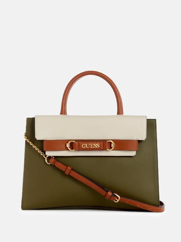 Lorlie Color-Block Satchel High-End Handbags At Affordable Prices