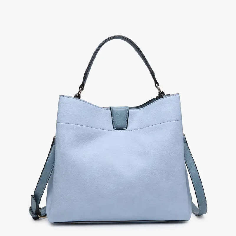 Tati Aqua-Blue Monogram Satchel Iconic Fashion Bags At Unbeatable Savings