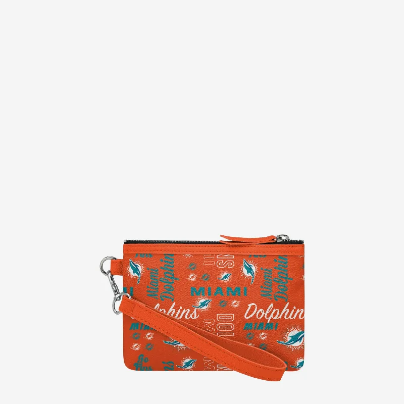 Miami Dolphins Spirited Style Printed Collection Repeat Logo Wristlet Trendy Purses With Limited-Time Offers Miami Dolphins Spirited Style Printed Collection Repeat Logo Wristlet Trendy Purses With Limited-Time Offers