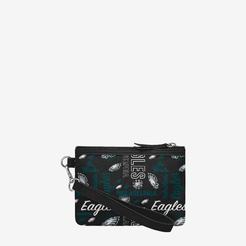 Philadelphia Eagles Spirited Style Printed Collection Repeat Logo Wristlet Seasonal Sale On Trendy Handbags Philadelphia Eagles Spirited Style Printed Collection Repeat Logo Wristlet Seasonal Sale On Trendy Handbags