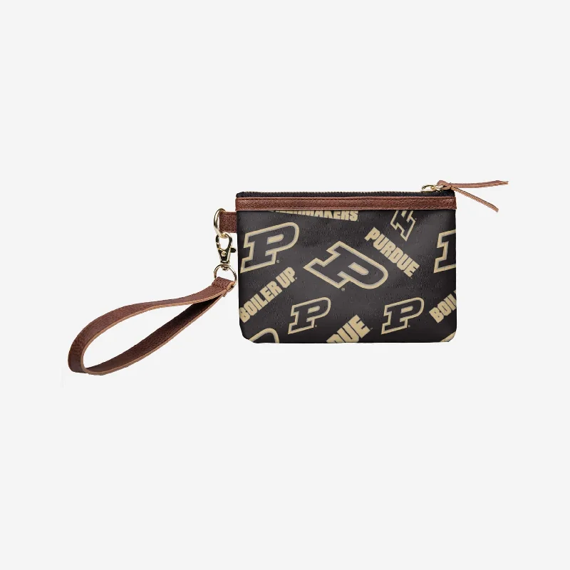 Purdue Boilermakers Repeat Logo Wristlet Elegant Purses At Clearance Prices