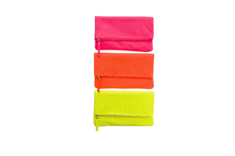 Rubberized neon envelope purse Statement Bags With Exclusive Savings
