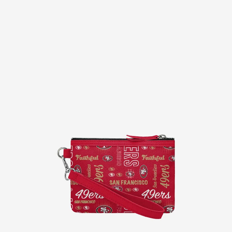 San Francisco 49ers Spirited Style Printed Collection Repeat Logo Wristlet Elegant Bags With Limited Stock Available San Francisco 49ers Spirited Style Printed Collection Repeat Logo Wristlet Elegant Bags With Limited Stock Available