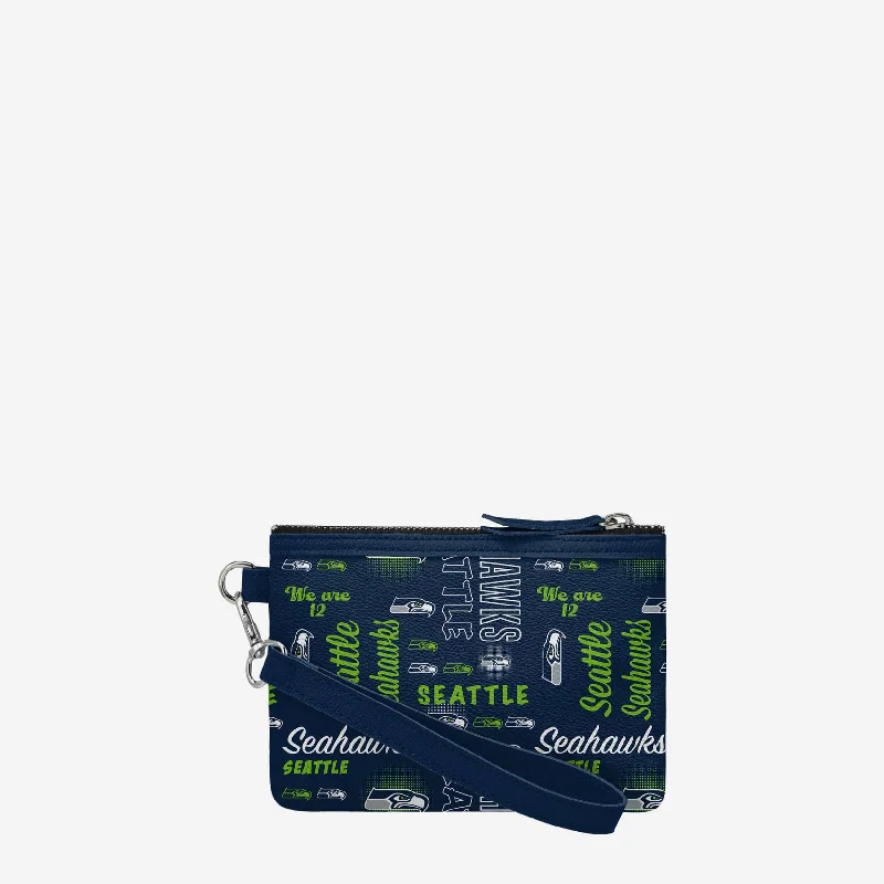 Seattle Seahawks Spirited Style Printed Collection Repeat Logo Wristlet Premium Handbags At Unbeatable Markdowns Seattle Seahawks Spirited Style Printed Collection Repeat Logo Wristlet Premium Handbags At Unbeatable Markdowns