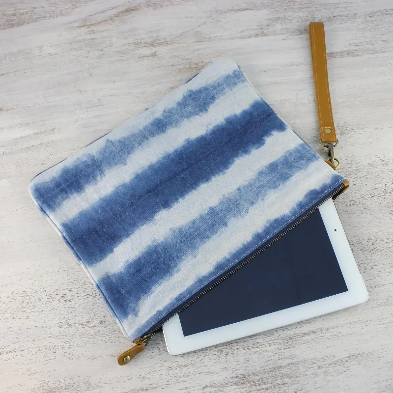 Sky Stripes Tie-Dyed Striped Cotton Wristlet in Blue from Thailand Premium Handbags At Budget-Friendly Prices Sky Stripes Tie-Dyed Striped Cotton Wristlet in Blue from Thailand Premium Handbags At Budget-Friendly Prices