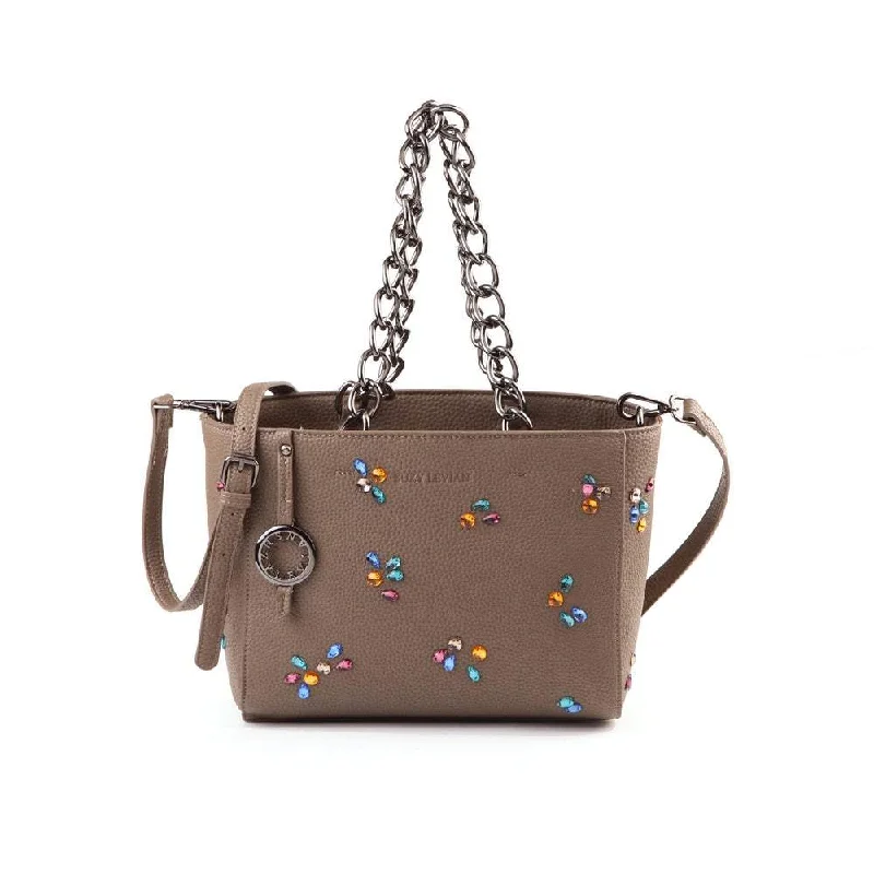 Suzy Levian Pebbled Faux Leather Rhinestone Satchel Handbag Elegant Bags, Limited Stock Available Suzy Levian Pebbled Faux Leather Rhinestone Satchel Handbag Elegant Bags, Limited Stock Available