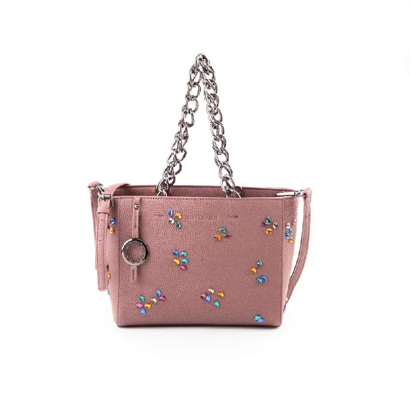 Suzy Levian Pebbled Faux Leather Rhinestone Satchel Handbag Grab Stylish Bags Before They Sell Out