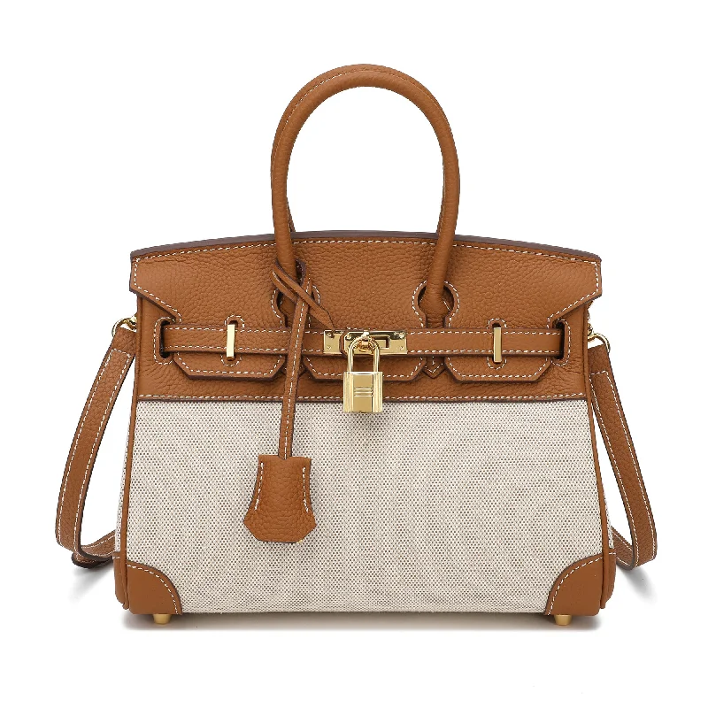 Canvas & Leather Satchel/Shoulder Bag Everyday Elegance At Special Prices